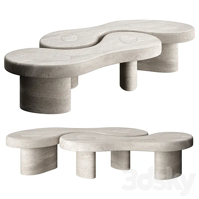 U&ME TABLE TRAVERTINE 3dsMax Model