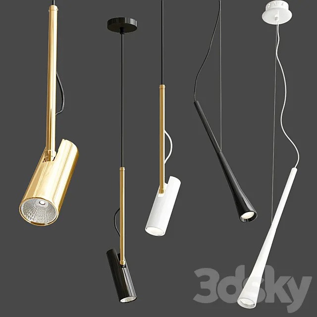 UNA and RIKUS pendant light collection 3DS Max Model