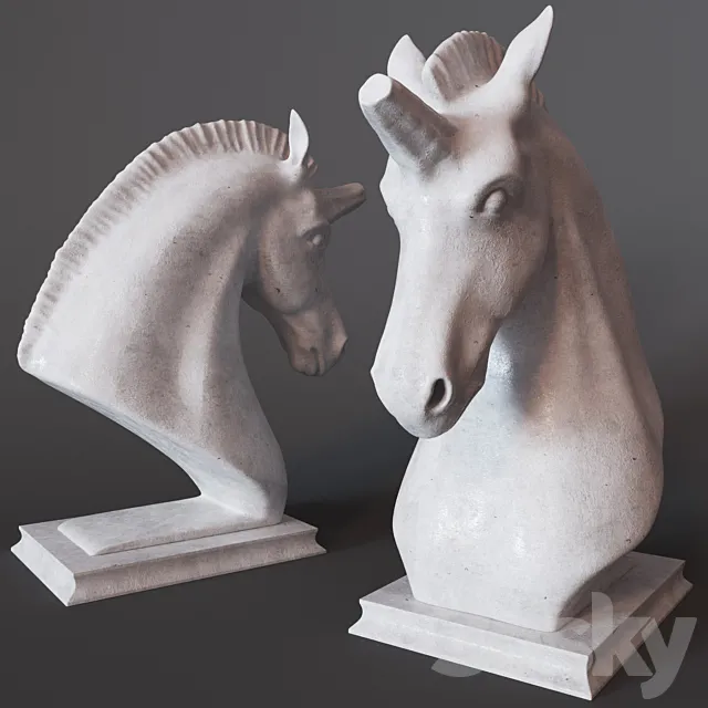 Unicorn sculpture 3ds Max