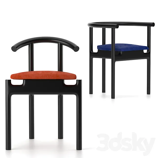 Unika Moblar Inge black _ velvet Hans black _ velvet Dining chair stool 3DS Max Model