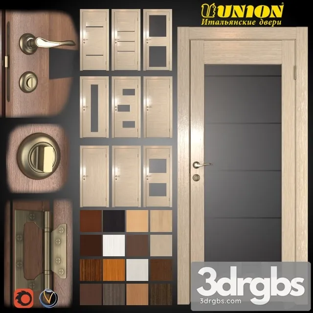 Union Doors 10 Pcs 16 Colors Infinity Collection 3dsmax Download