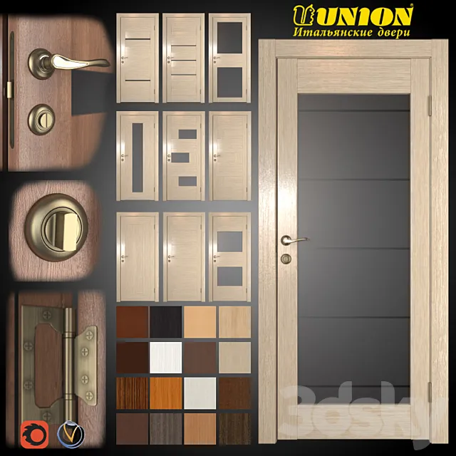 Union Doors (10 pcs. 16 colors) Infinity Collection 3dsMax Model