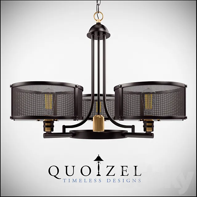 Union Station 3 Light Drum Chandelier by Quoizel 3DS Max Model