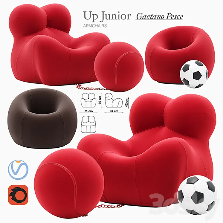 Up Junior armchair 3DS Max