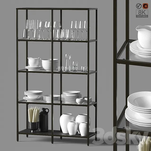 ?upboard with dishes 3DSMax File