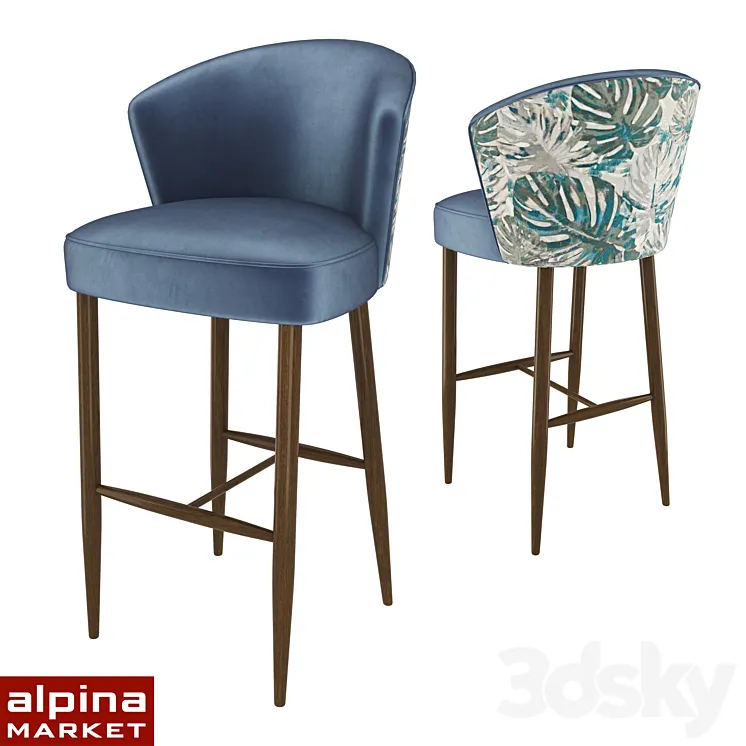 Upholstered bar chair ADONIS 3DS Max