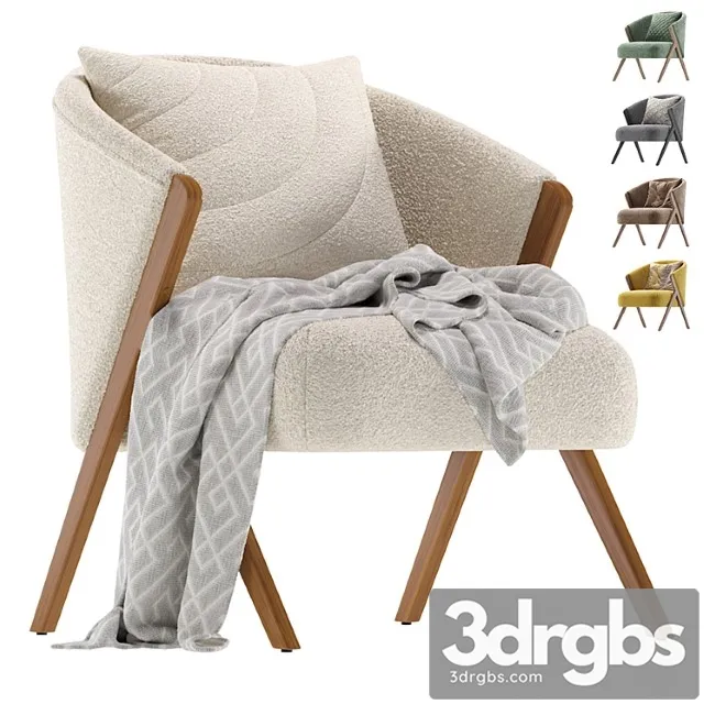 Upholstered boucle armchair zara home