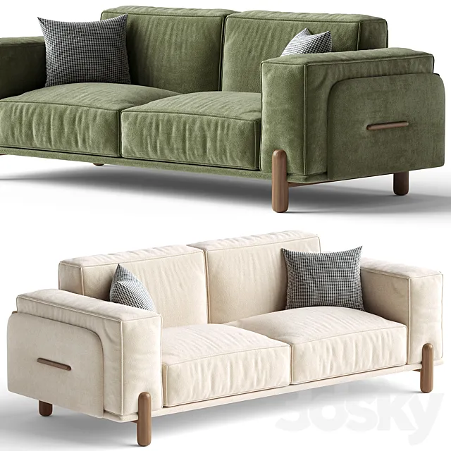 Upholstered Loveseat 3DS Max Model