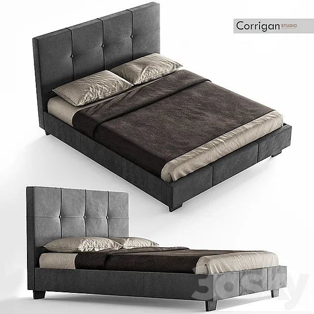 Upholstered Platform Bed Corrigan Studio 3DSMax File