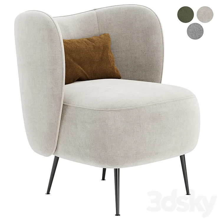 Upholstered Wingback Chair 3DS Max