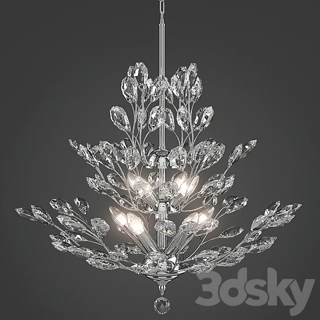 Upside-Down Silver Leaf chandelier 3DSMax File