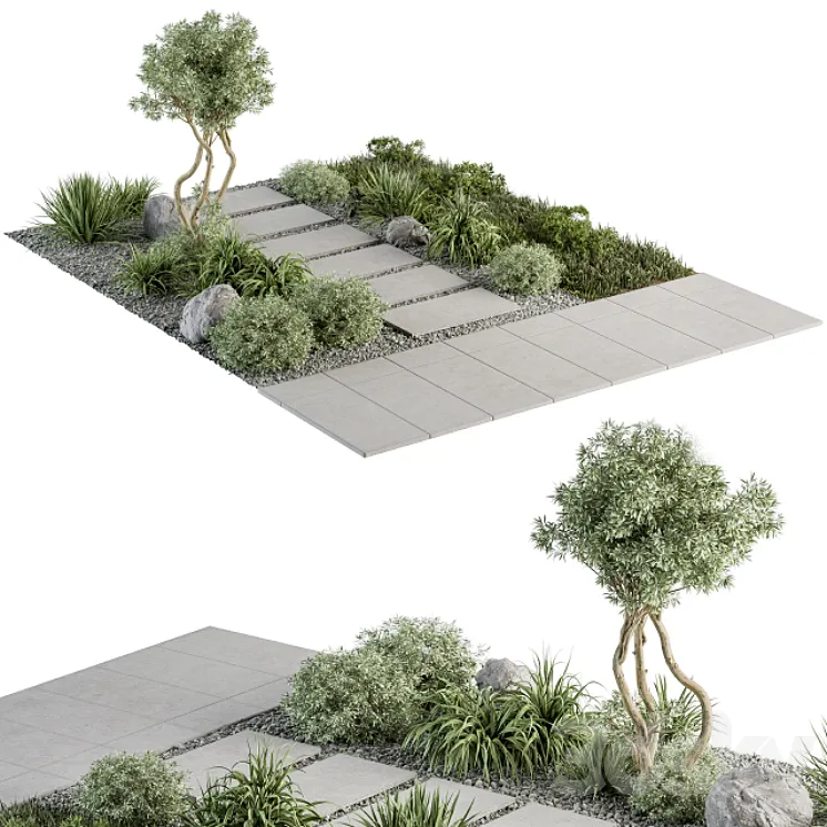 Urban Furniture \/ Architecture Environment with Plants- Set 29 3DS Max