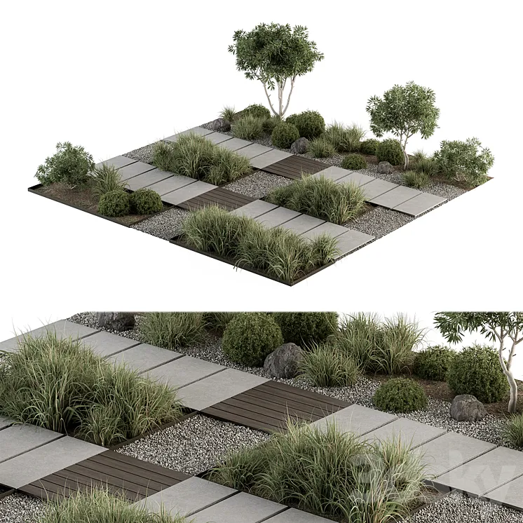 Urban Furniture \/ Architecture Environment with Plants- Set 67 3DS Max