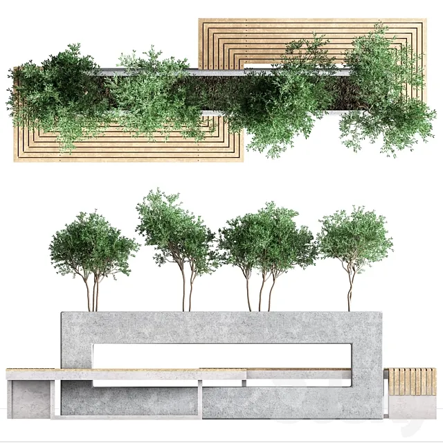 urban park bench 2 3ds Max