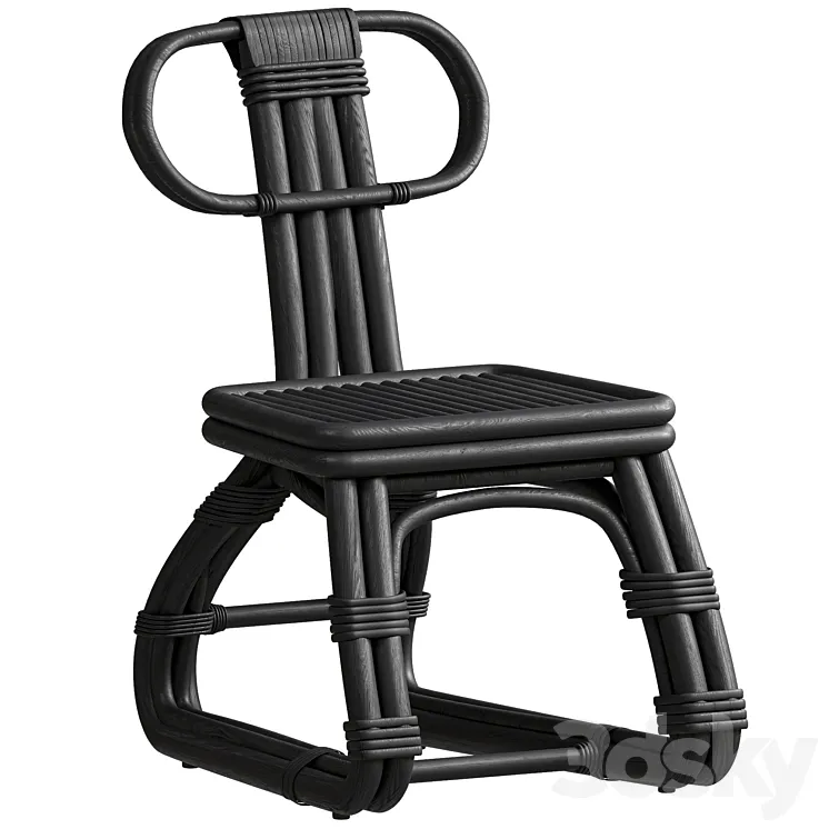 Urbana Dining Chair Black Rattan 3DS Max Model