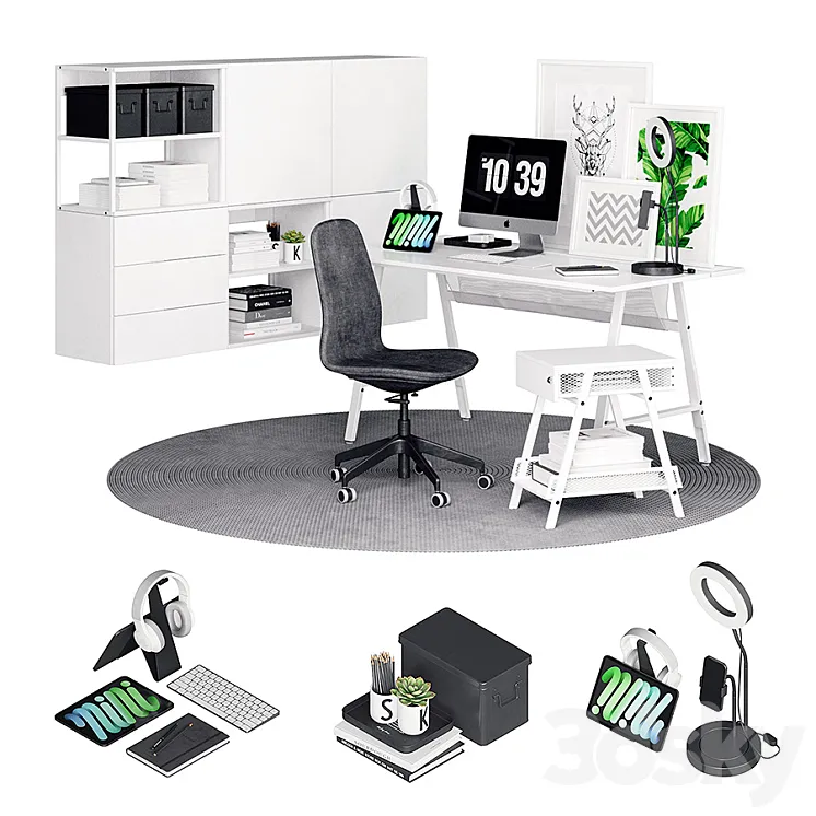 Utespelare Nordic Desk 3DS Max