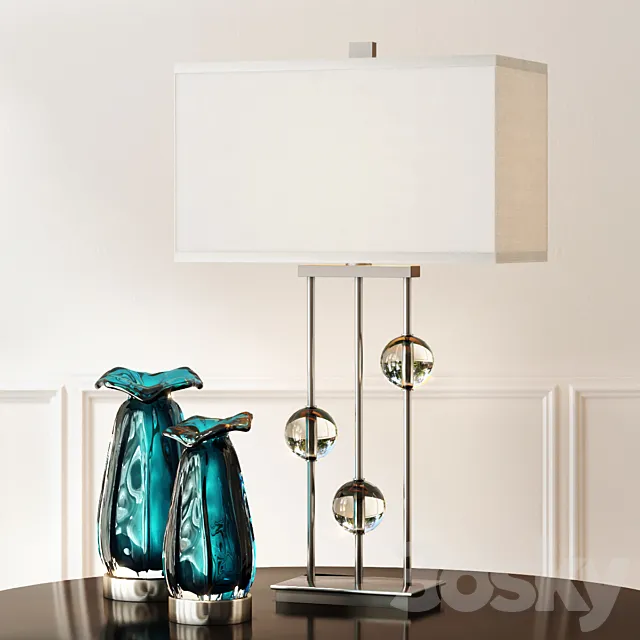 Uttermost _ Rodeshia Table Lamp and Gabriela Vases 3DS Max Model