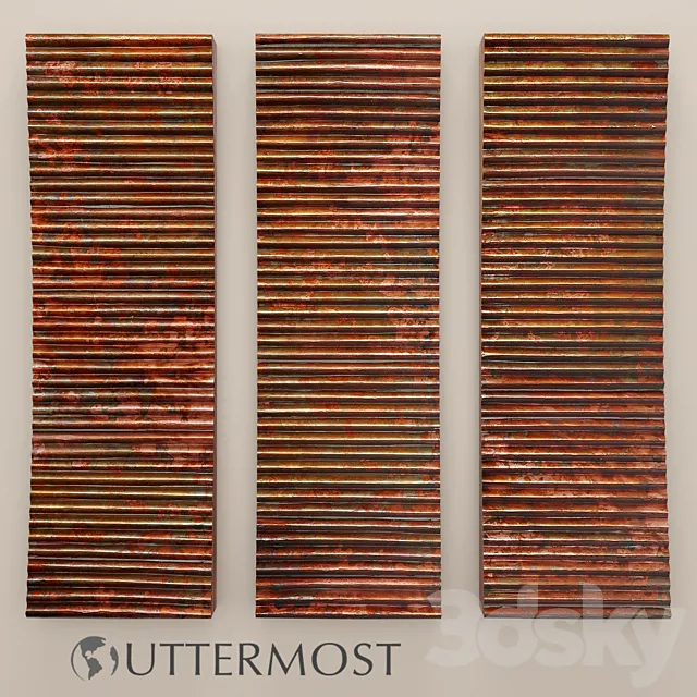 Uttermost Adara Copper Wall Art – Set. copper. copper. patina. rust. loft. décor. wall decor. picture. metallic. panel. rust. modern art. art 3DSMax File