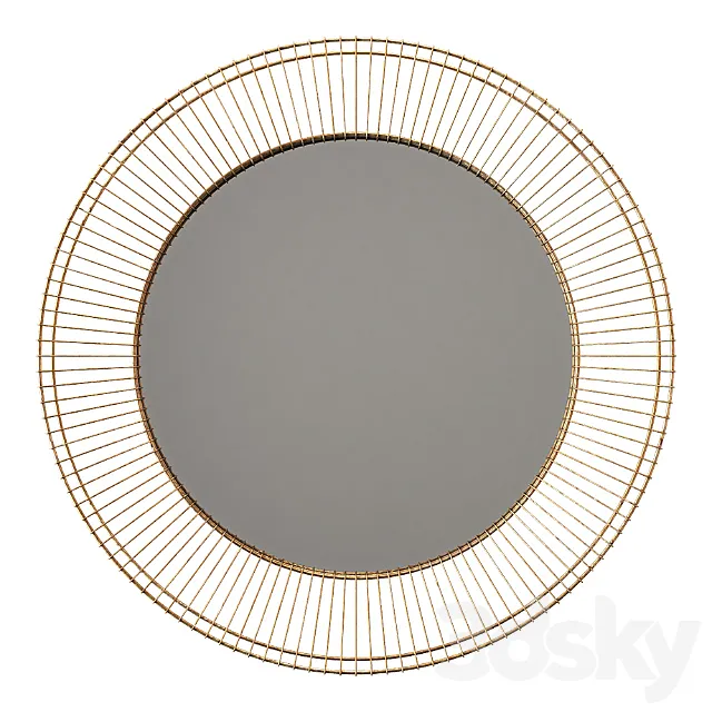 Uttermost bricius rust bronze and gold round metal mirror 3DSMax File
