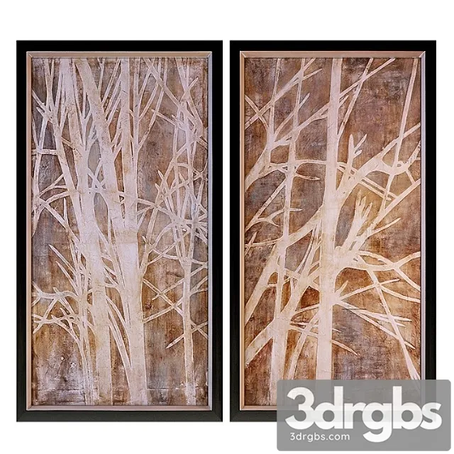 Uttermost Twigs Hand Painted Wall Art Set Of 2 3dsmax Download