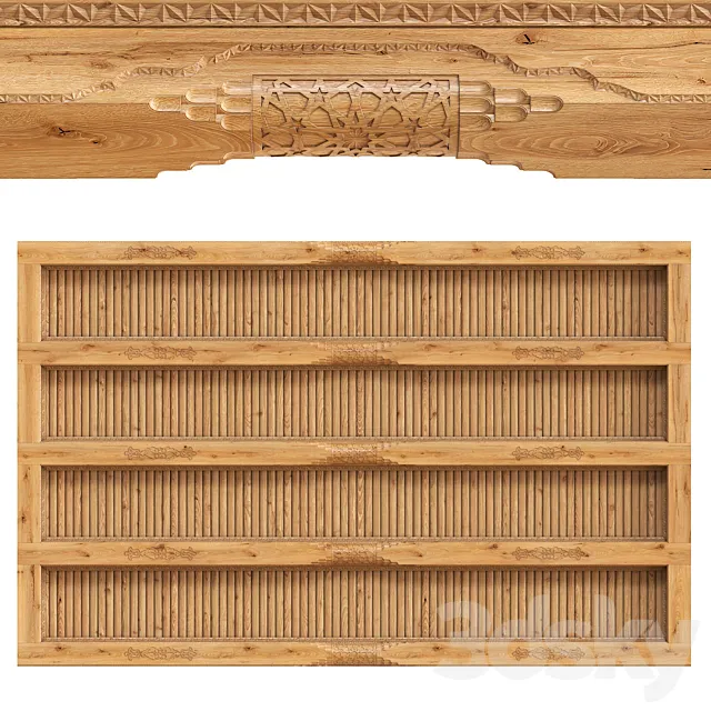 Uzbek carved beam 3ds Max
