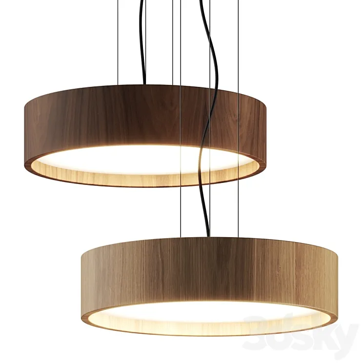 Valaisin Gronlund Oak & Walnut Pendant Lamp 3DS Max Model