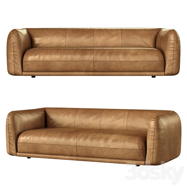 Valmar Tobacco Leather Sofa 3DS Max Model