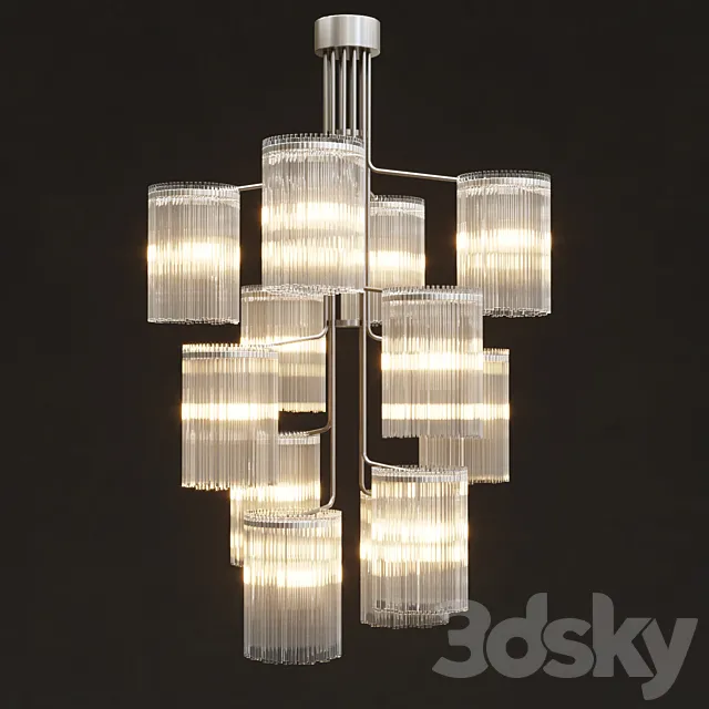 Van den Akker – Large twelve light hanging 3DS Max Model