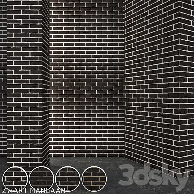 Vandersanden Brick Zwart Mangaan 3ds Max