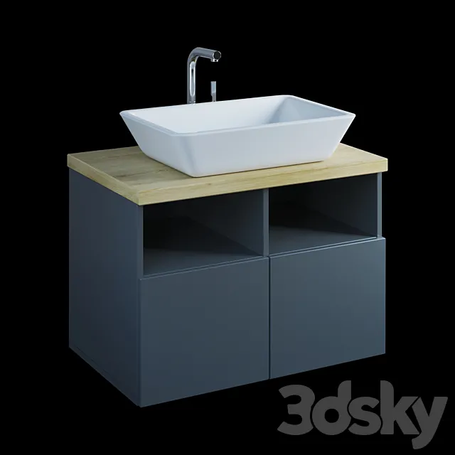 Vanity unit with high-tech washbasin 3DSMax File