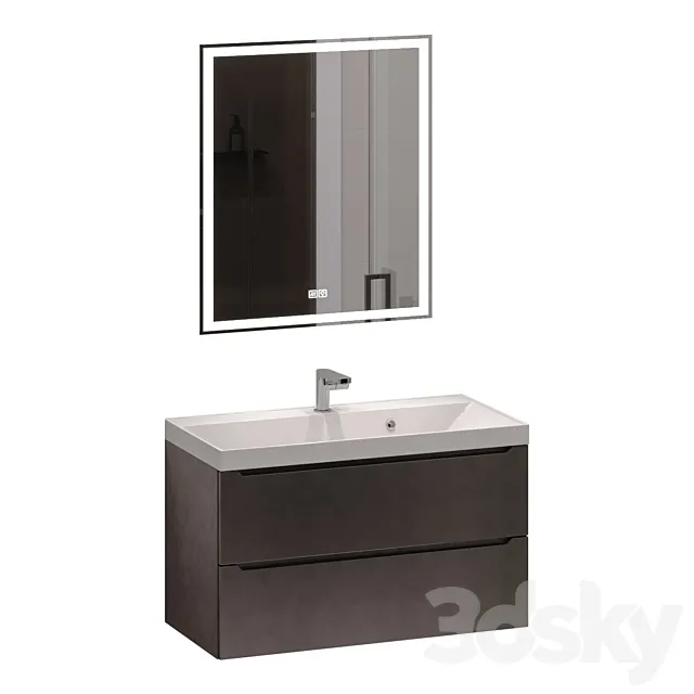 Vanity unit with washbasin Uperwood Tanos 90 cm 3ds Max