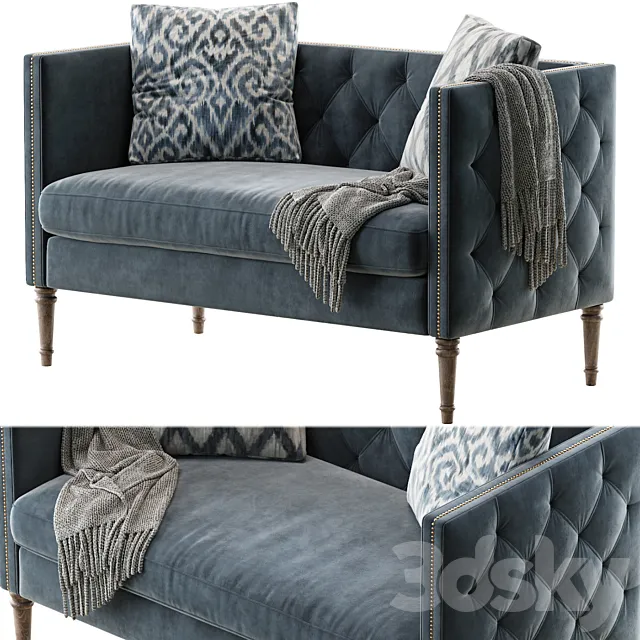 Vanves chesterfield settee 3DS Max Model