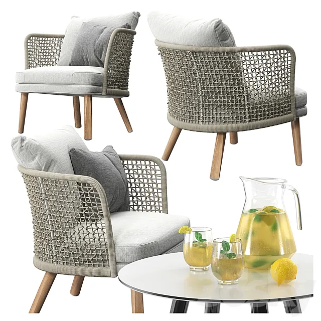 Varaschin Emma Lounge armchair set 3DS Max Model