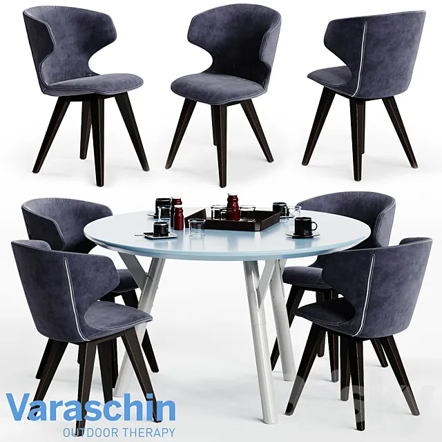 Varaschin KLOE Chair and LINK Table 02 3ds Max