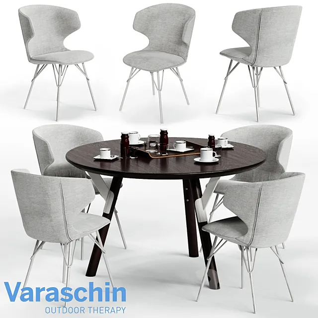 Varaschin KLOE Chair and LINK Table 3ds Max