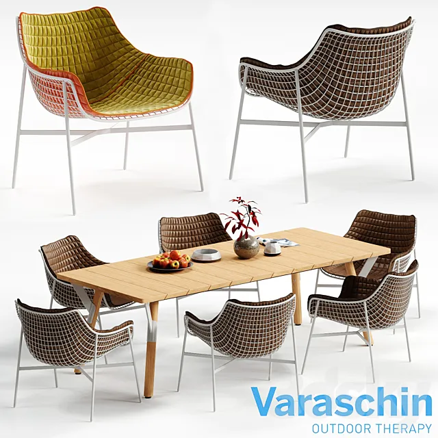 Varaschin SUMMERSET Chair and LINK Table 3DS Max Model