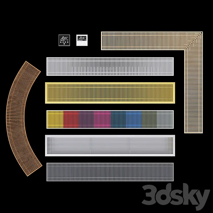Varmann Ntherm Built-in Radiators and Vartronic Thermostats 3DS Max
