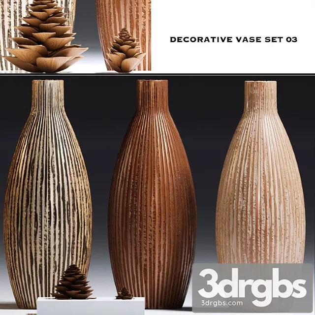 Vase Decorative vase set 03 3dsmax Download