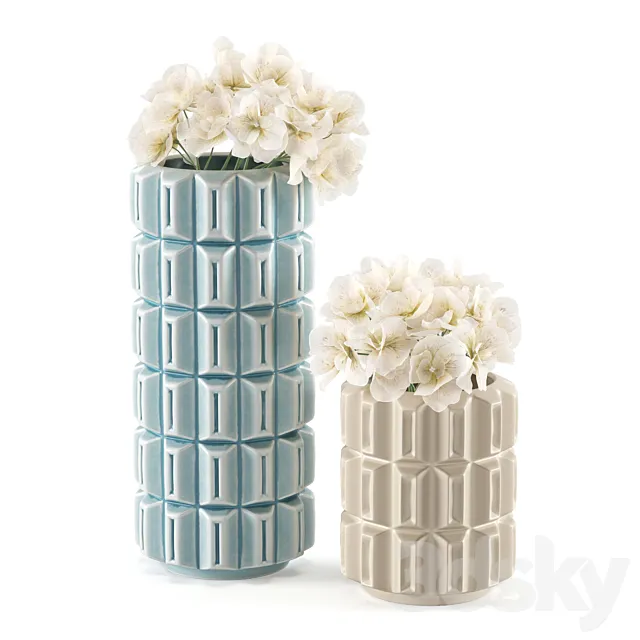 Vase Kelly Hoppen Geometric Vase Tall and Small 3ds Max