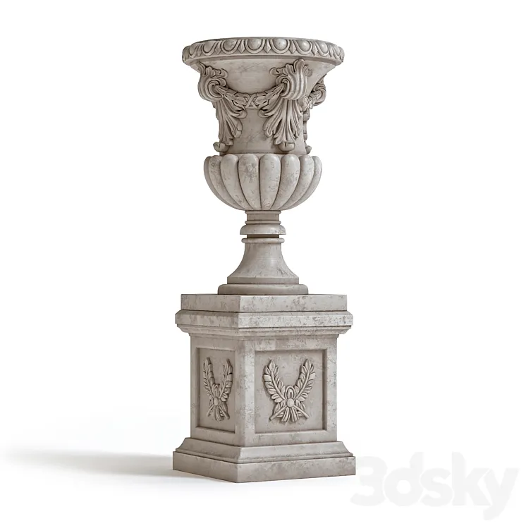 Vase On Plinth 002 3DS Max Model