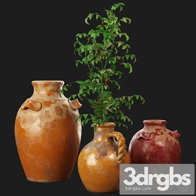 Vase Pottery barn sicily terra cotta vases 3dsmax Download
