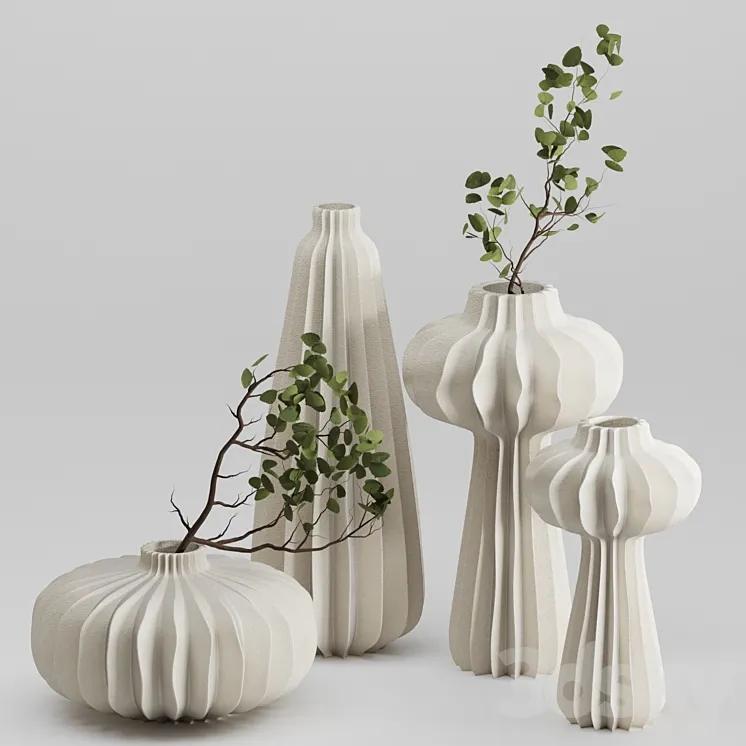 Vase Set 01-Lithos Vases 3DS Max Model