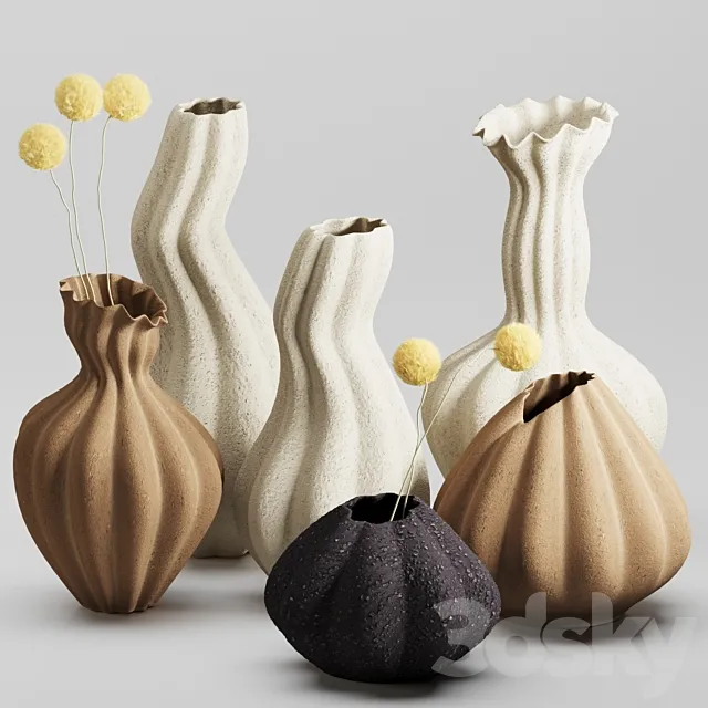 Vase Set 05-Malene Knudsen Ceramics 3ds Max