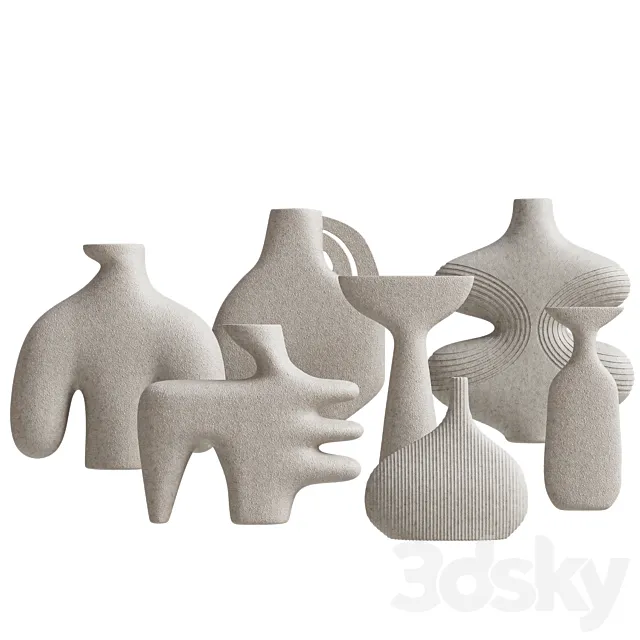 Vase set | Clay Canoe 3ds Max
