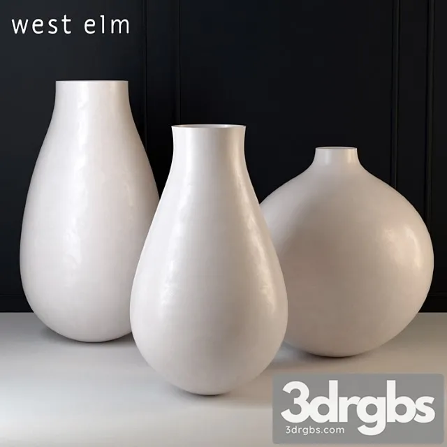 Vase West elm oversized pure white ceramic vases 3dsmax Download