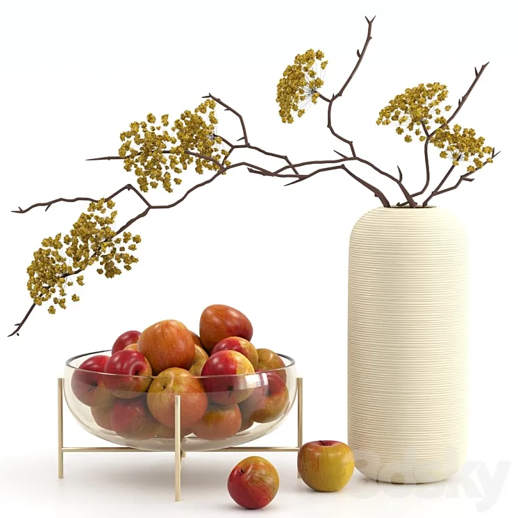 Vase with apples 3DS Max Model