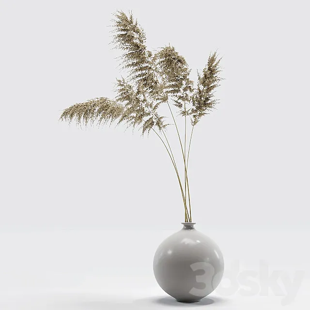 Vase with dried flowers 0002 3DSMax File