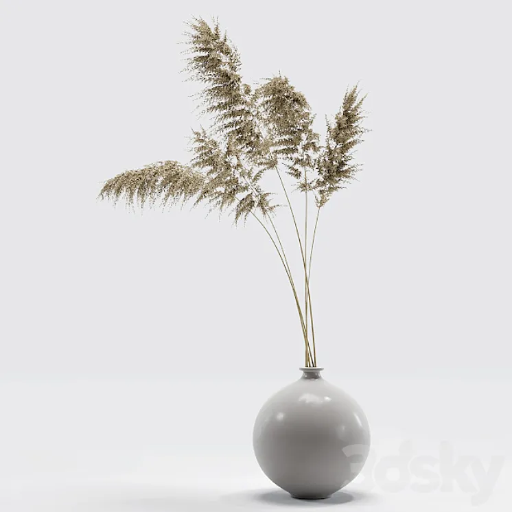Vase with dried flowers 0002 3DS Max Model