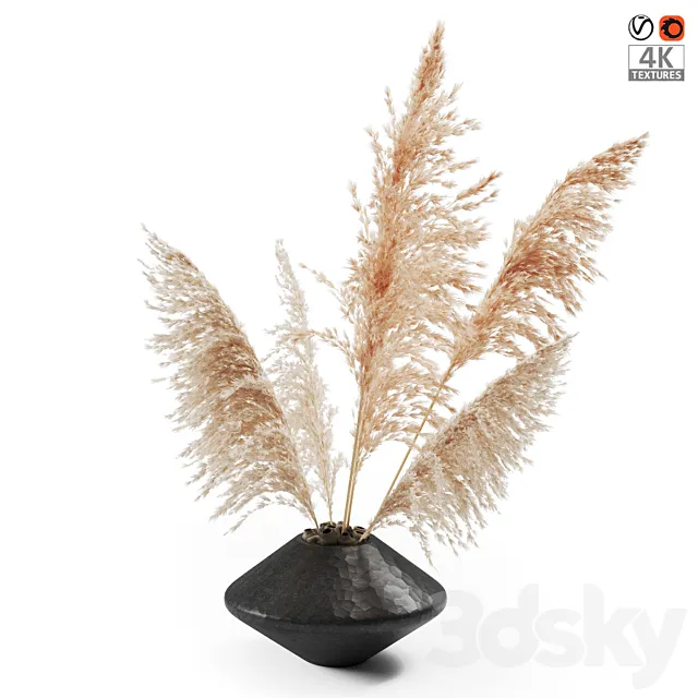 Vase with dried plants 3DSMax File