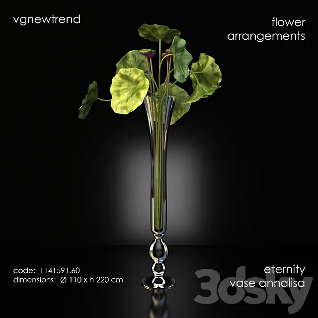 Vase with Lotus. vgnewtrend arrangement 3DSMax File